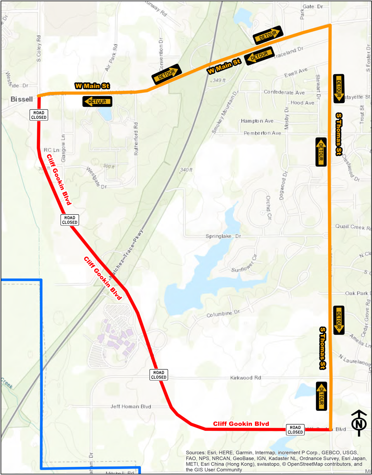 Cliff Gookin detour (map)